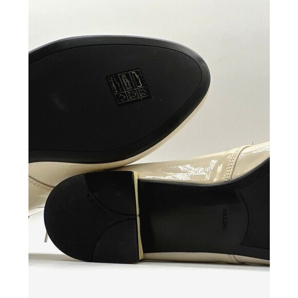 Women's Prada Vernice Soft 2 Oxford Cream Patent Leather New without Tags EU 40 - Picture 10 of 13